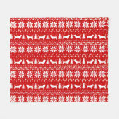 Basset Hound Silhouetten Hunde Weihnachtsmuster Fleecedecke (Vorderseite (Horizontal))