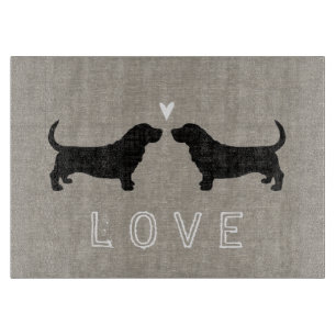 Basset Hound Silhouetten Liebe Schneidebrett