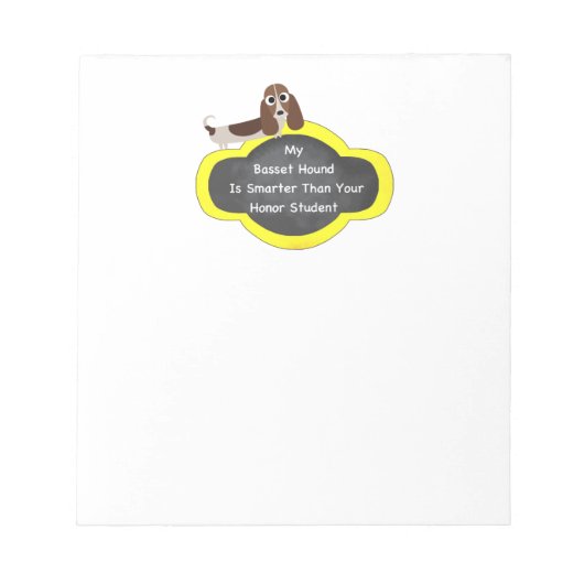 Basset Hound Smarter Notizblock (Vorderseite)