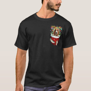 Basset Hound Snow Pocket Hunde Weihnachtspocket T-Shirt
