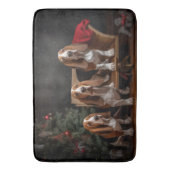 Basset Hound Snowy Sleigh Weihnachtsdekor Badematte (Vorderseite Vertikal)