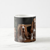 Basset Hound Snowy Sleigh Weihnachtsdekor Kaffeetasse (Mittel)