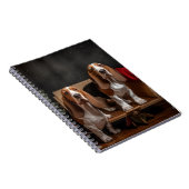 Basset Hound Snowy Sleigh Weihnachtsdekor Notizblock (Rechte Seite)