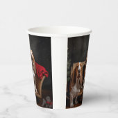 Basset Hound Snowy Sleigh Weihnachtsdekor Pappbecher (Rechts)