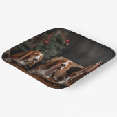 Basset Hound Snowy Sleigh Weihnachtsdekor Pappteller (Gewinkelt)