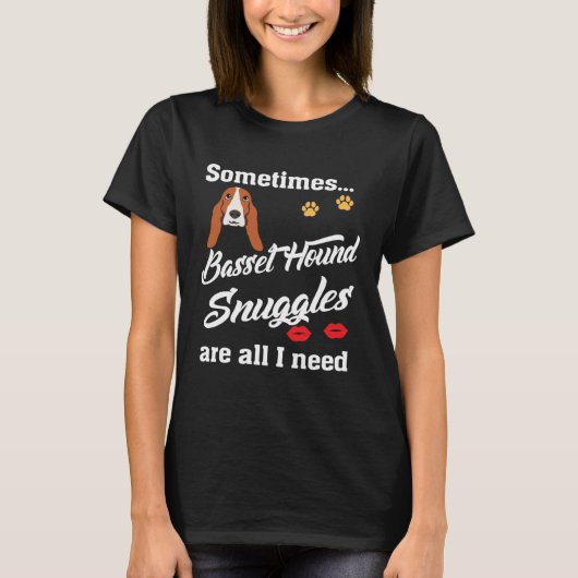 Basset Hound Snuggles Are All I Need Cute Valentin T-Shirt (Vorderseite)