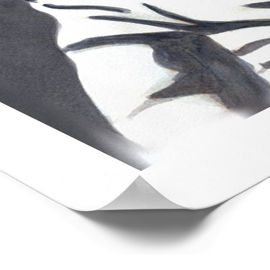 Basset Hound Space Walk Poster (Ecke)