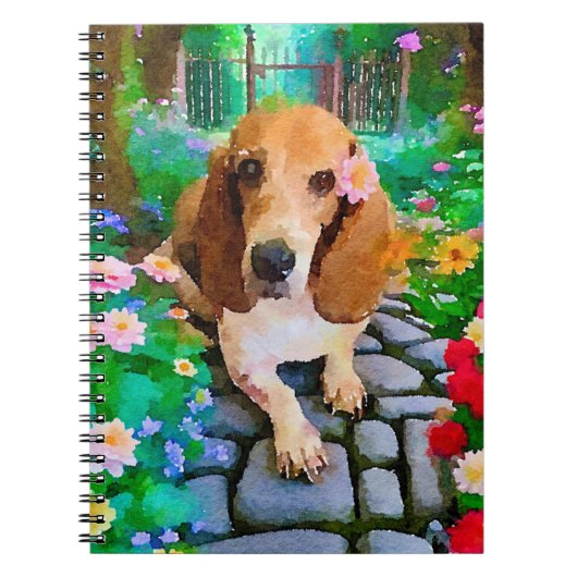 Basset-Hound-Spiral-Notebook Notizblock (Vorderseite)