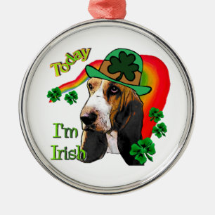 Basset Hound St Patricks Day Ornament Aus Metall