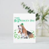Basset Hound St. Patricks Day Postkarte (Stehend Vorderseite)