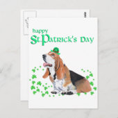 Basset Hound St. Patricks Day Postkarte (Vorne/Hinten)