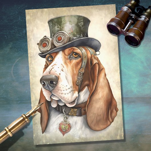 Basset Hound Steampunk 1 Dekoupage Paper Seidenpapier
