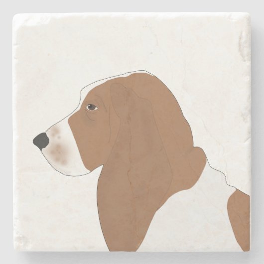 Basset Hound Stone Untersetzer (Vorderseite)