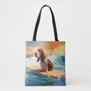 Basset Hound Strand Surfen Malerei Tasche