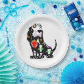 Basset Hound Sugar Skull Pappteller (Party)