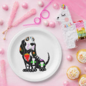 Basset Hound Sugar Skull Pappteller (Party)