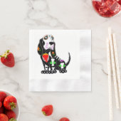 Basset Hound Sugar Skull Serviette (Beispiel)