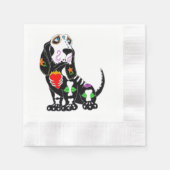 Basset Hound Sugar Skull Serviette (Vorderseite)