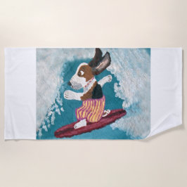 Basset Hound Surfer Strandtuch