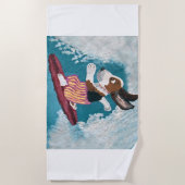 Basset Hound Surfer Strandtuch (Vorderseite)