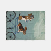 Basset Hound Tandem Fleecedecke (Vorderseite (Horizontal))