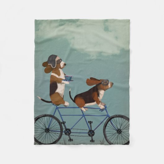 Basset Hound Tandem Fleecedecke (Vorderseite)