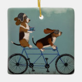 Basset Hound Tandem Keramikornament (Vorderseite)