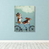 Basset Hound Tandem Leinwanddruck (Insitu (Holzboden))