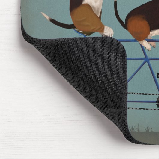 Basset Hound Tandem Mousepad (Ecke)