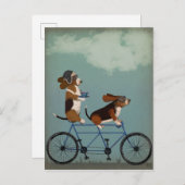 Basset Hound Tandem Postkarte (Vorne/Hinten)