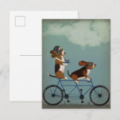 Basset Hound Tandem Postkarte (Vorne/Hinten)