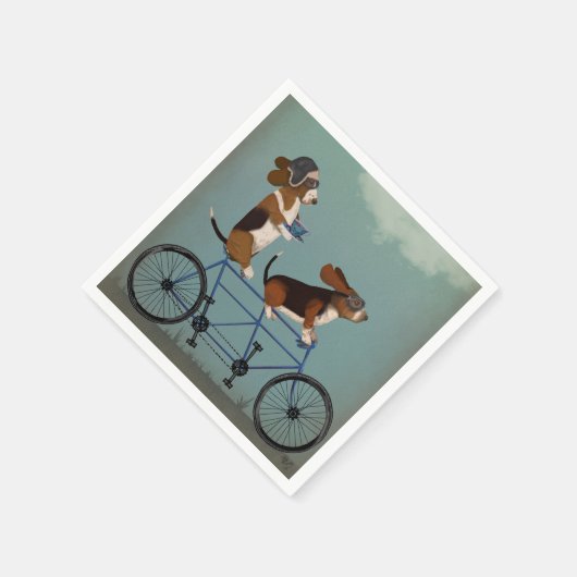 Basset Hound Tandem Serviette (Ecke)