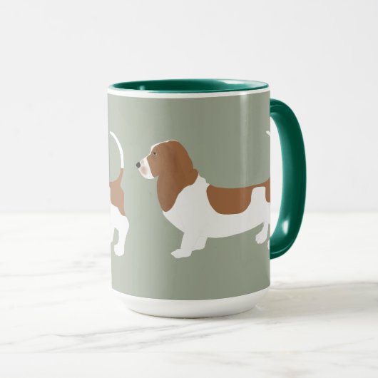 Basset Hound-Tasse Tasse (VorderseiteRechts)