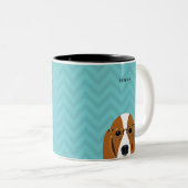 Basset-Hound-Tasse Zweifarbige Tasse (VorderseiteRechts)