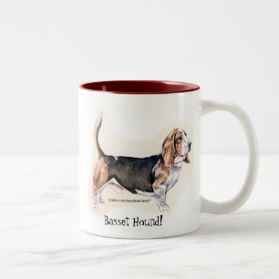 Basset Hound-Tasse Zweifarbige Tasse
