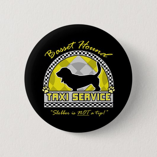 Basset Hound-Taxi-Service Button (Vorderseite)