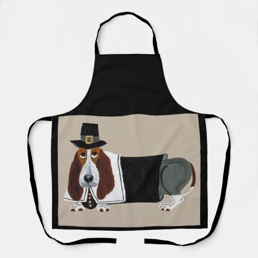 Basset Hound Thanksgiving Pilger Schürze (Vorderseite)