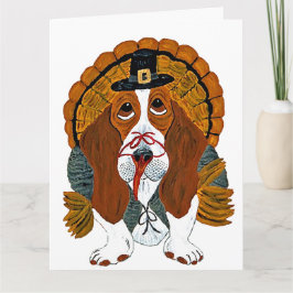 Basset Hound Thanksgiving Truthahn Karte
