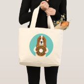 Basset Hound Tote Bag Jumbo Stoffbeutel (Vorderseite (Produkt))