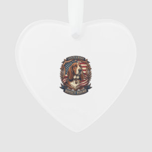 Basset Hound Treue Ehre Hund Amerikanische Flagge Ornament