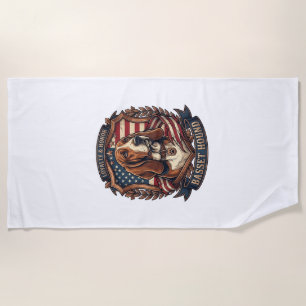 Basset Hound Treue Ehre Hund Amerikanische Flagge Strandtuch