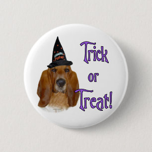 Basset Hound Trick Button