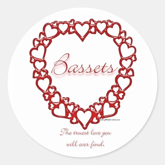Basset Hound True Love - Aufkleber (Vorderseite)