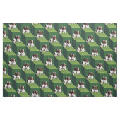Basset Hound über grüne Kuben Stoff (Fat Quarter (45,7 x 55,9 cm))