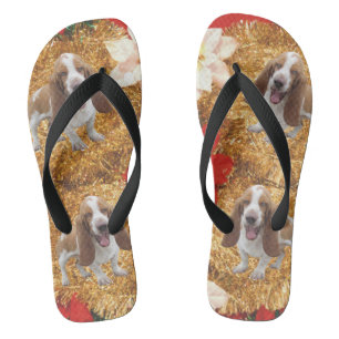 Basset Hound Ugly Christmas Sweater Badesandalen
