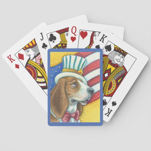 BASSET HOUND UNCLE SAM, DOG BICYCLE PLAYCARDS SPIELKARTEN (Rückseite)