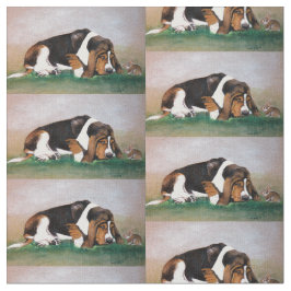 Basset Hound und Bunny Dog Kunststoffe Stoff