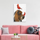 Basset Hound und Vögel Leinwanddruck (Insitu (Wohnzimmer))
