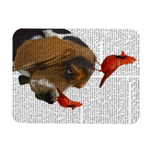 Basset Hound und Vögel Magnet (Horizontal)