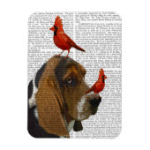 Basset Hound und Vögel Magnet (Vertikal)